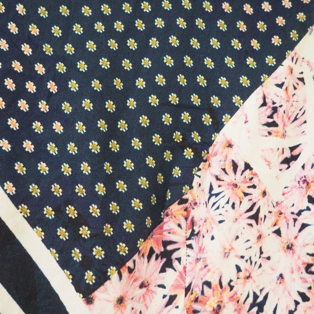 !! French Connection Floral Patchwork Sleeveless Skater Dress sz US 2 - Picture 6 of 8